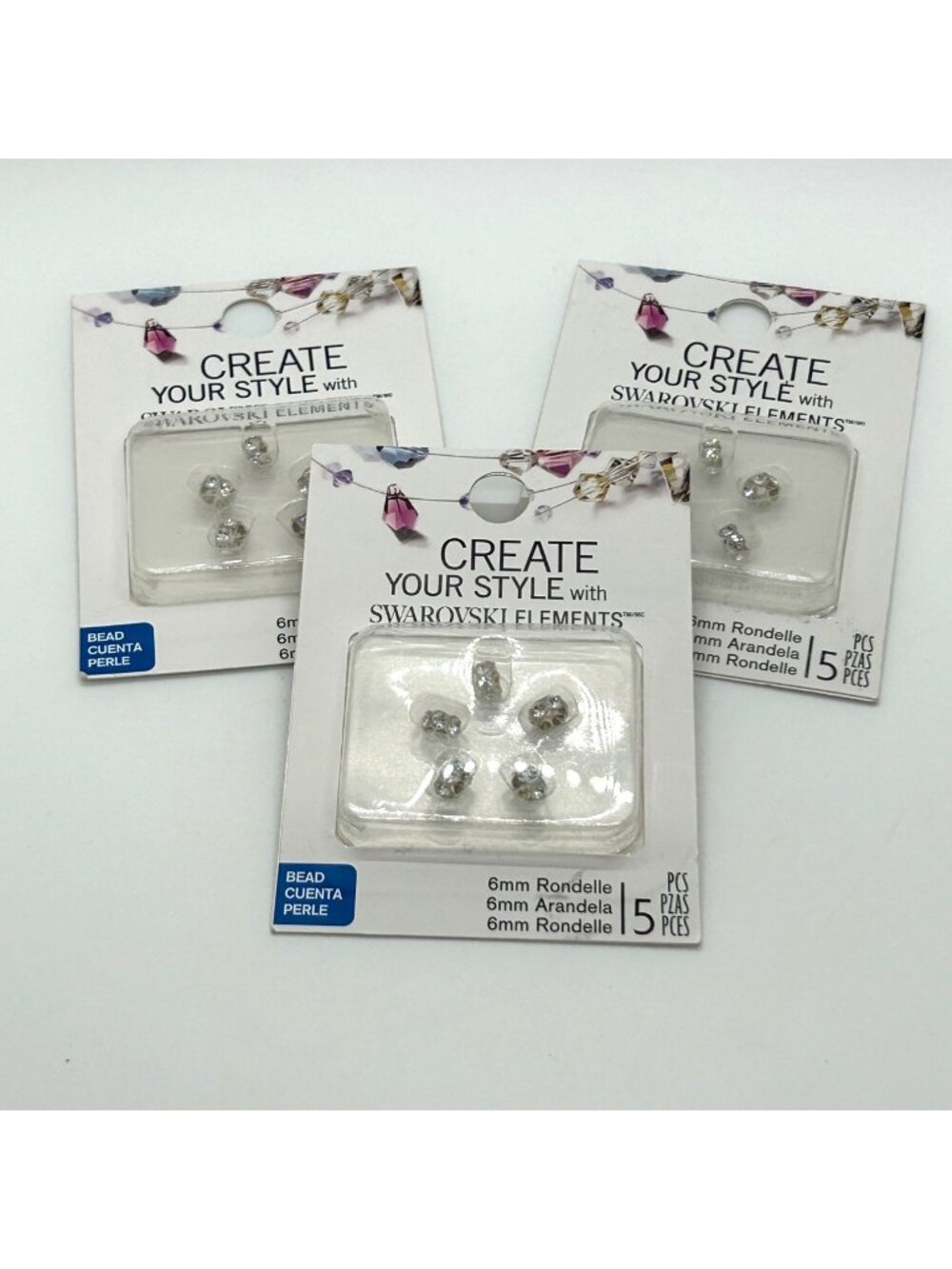 Swarovski 6mm Clear Crystal Rondelle Faceted Spacer Beads Jewelry Making Craft